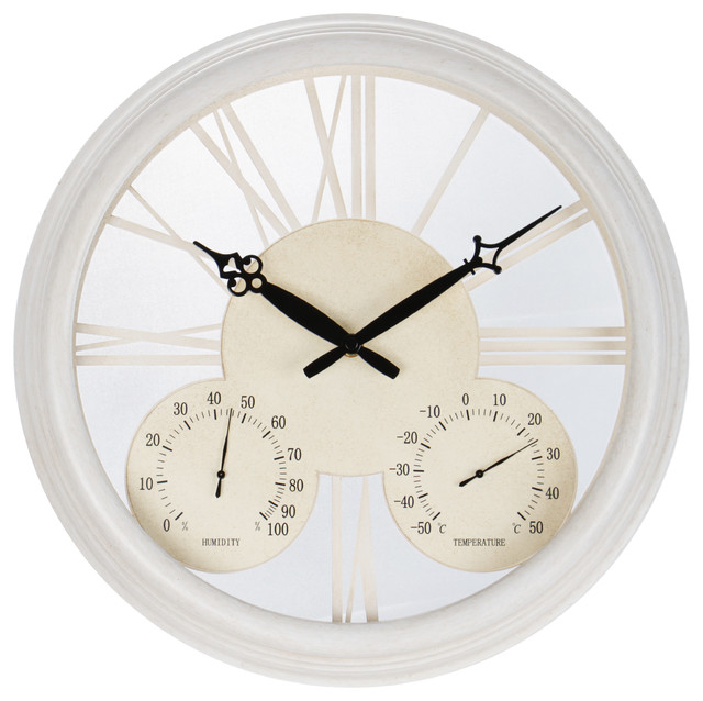 Classic Antique White Outdoor Garden Clock - 32cm (12.6")