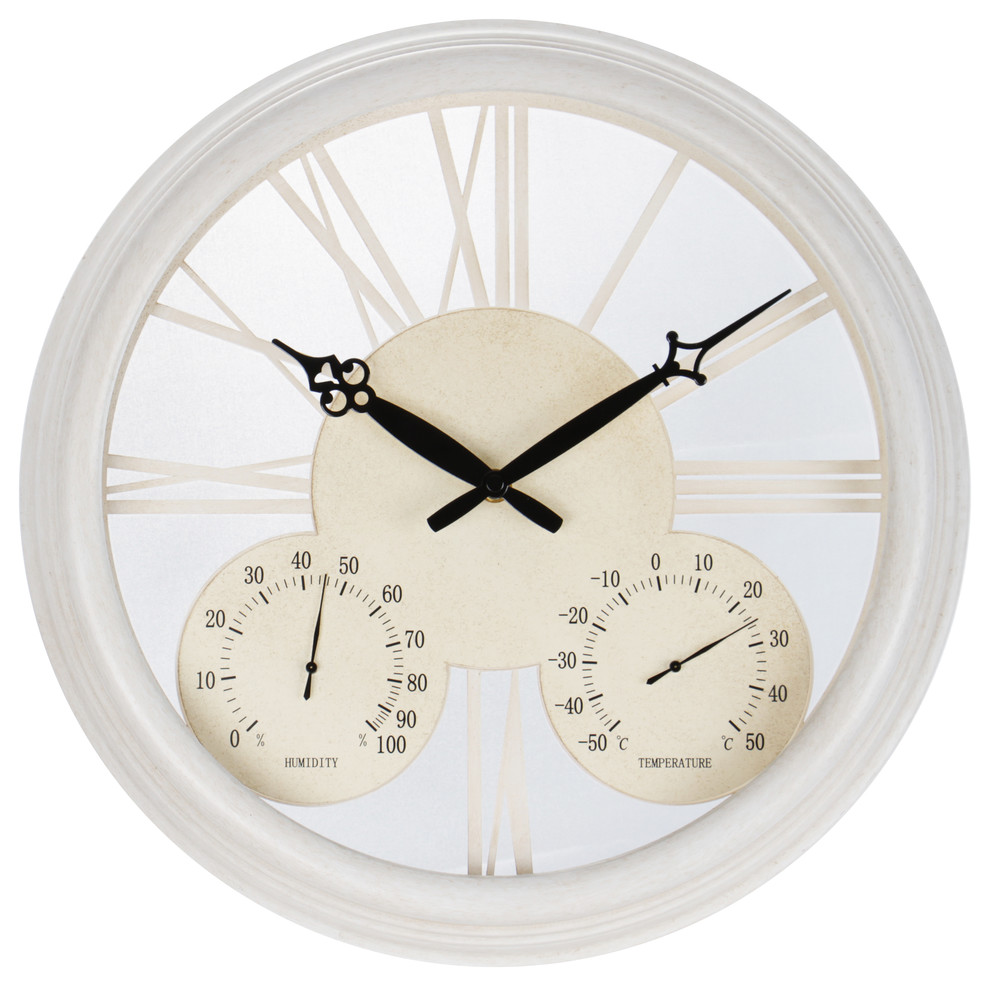 Classic Antique White Outdoor Garden Clock - 32cm (12.6")