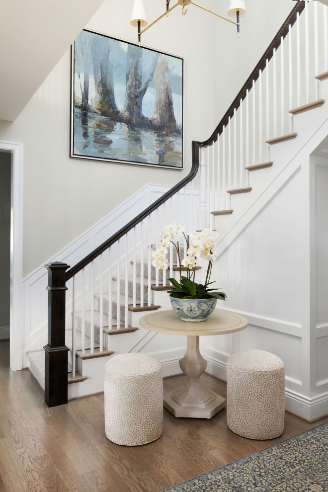 This is an example of a classic staircase in DC Metro with a dado rail.