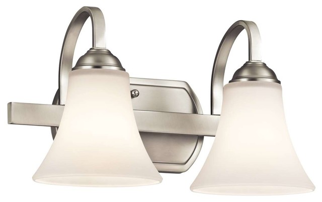 Kichler Lighting 45512 Keiran 2 Light Vanity Transitional Kichler 45512ni Keiran Bathroom Light Brushed Nickel