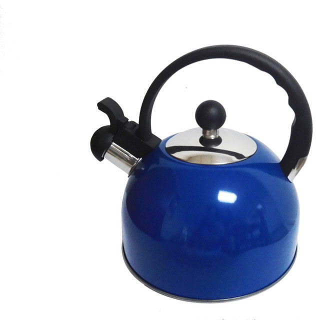 Royal Cook Stainless Steel Whistling Tea Kettle Glossy Blue Royal Cook Stainless Steel Whistling Tea Kettle Glossy Blue