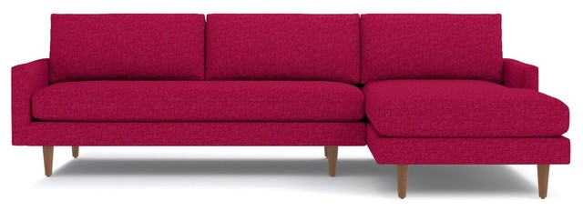 Scott 2-Piece Sectional Sofa, Pink Lemonade, Chaise on Right