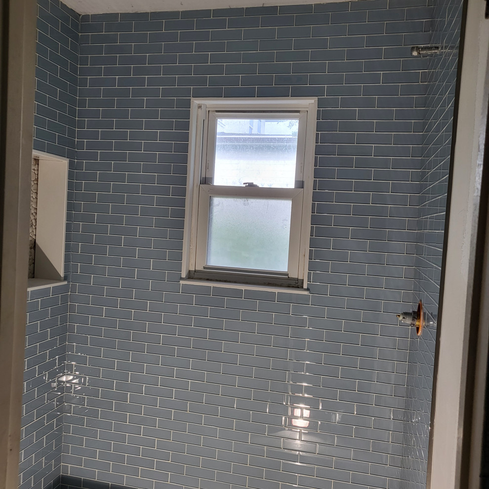 Blue Tile Bathroom Installation