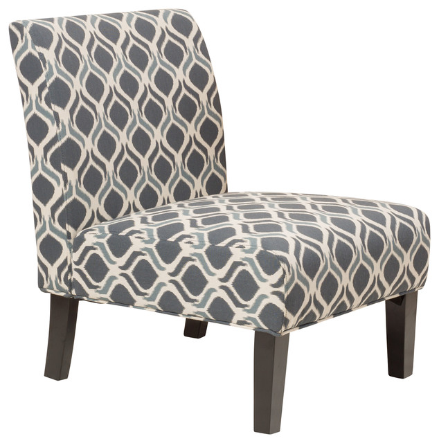 Kalee Navy Blue Print Fabric Dining Chair Southwestern Dining