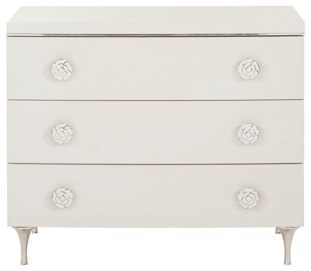 Bernhardt Silhouette Nightstand, Eggshell Finish 34 inch Midcentury