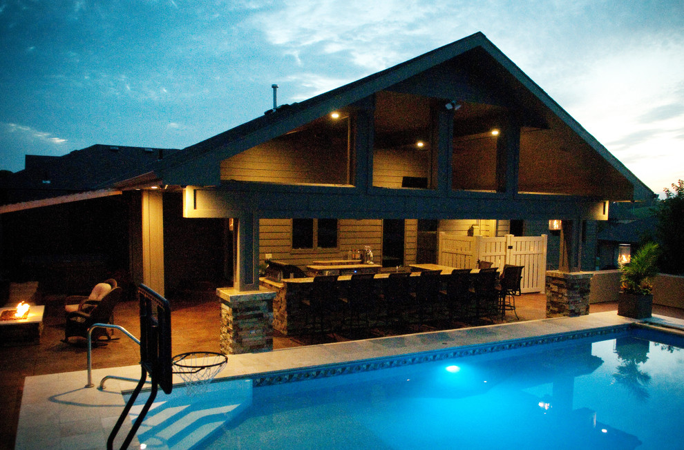 Pool - large tropical pool idea in Omaha