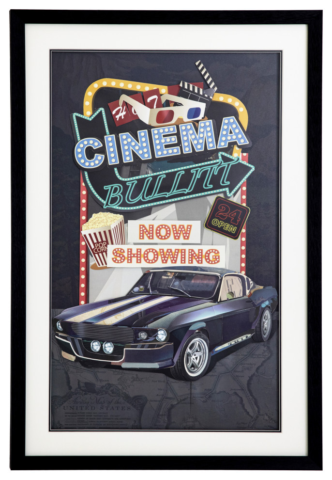 Yosemite Home Decor 'Detroit Legends' 3D Collage Glass Wall Art in MultiColor Contemporary