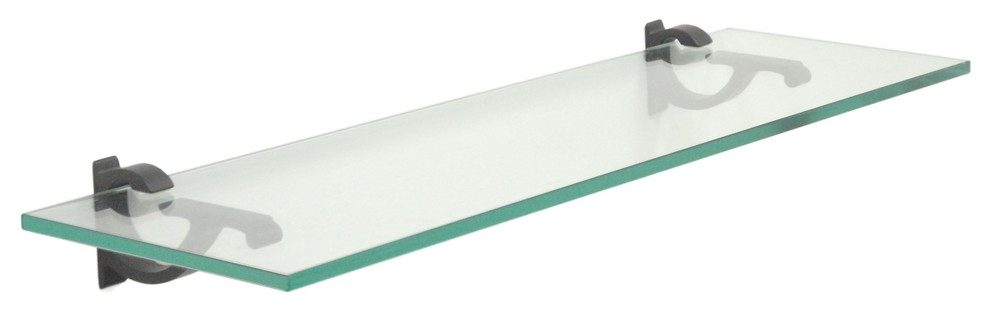 Spancraft Glass Oriole Glass Shelf, Brushed Steel, 4.75 x 21 - 3