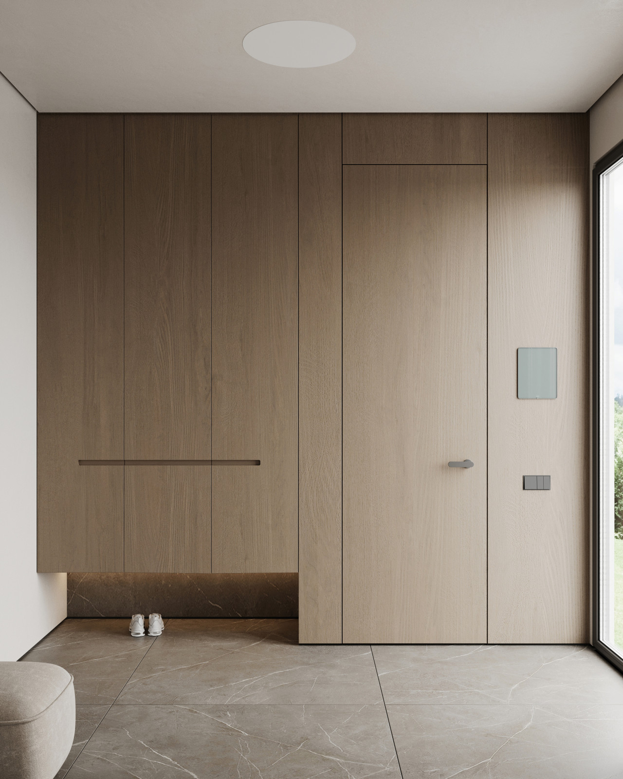 Коттедж (240 кв). Прихожая + гардеробная