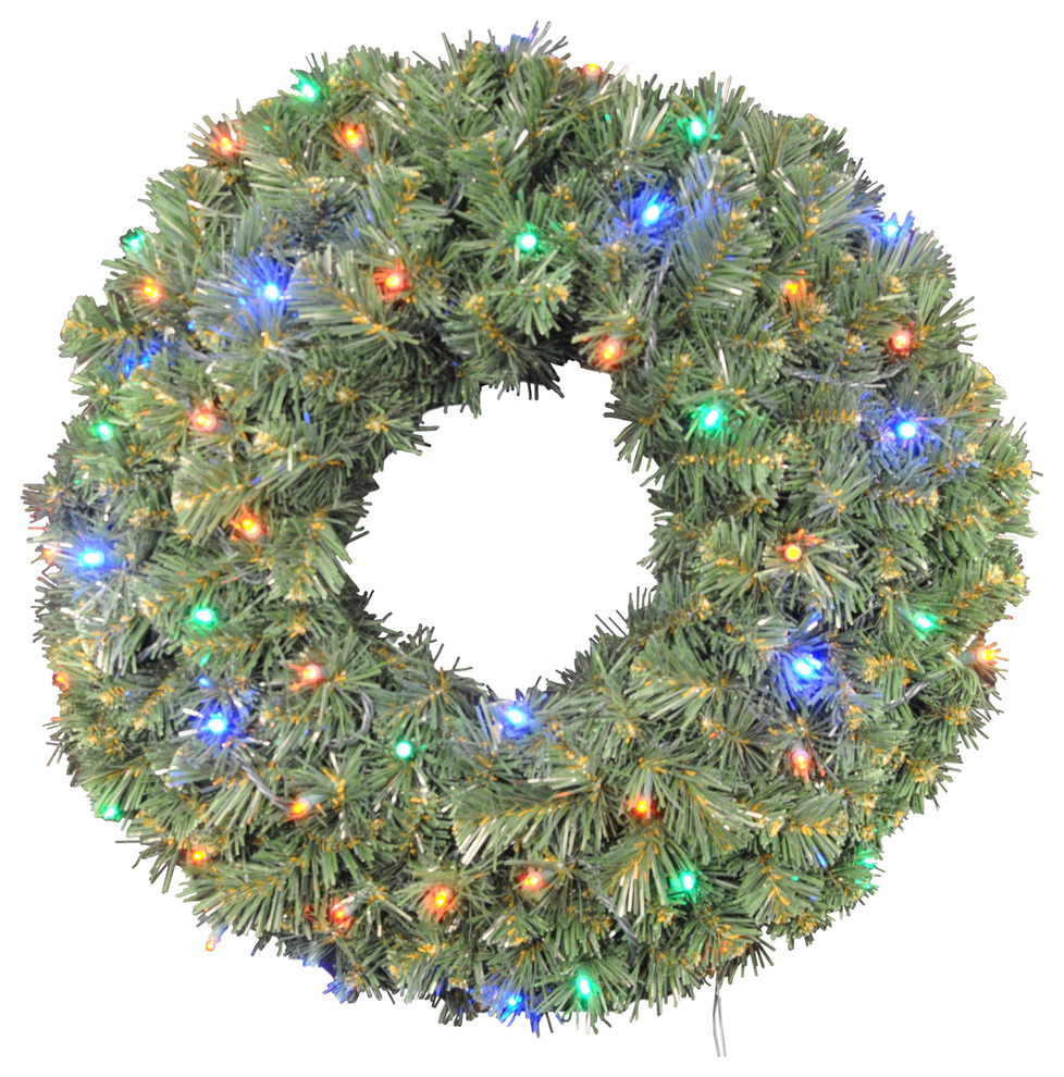 3' PreLit Battery Operated MultiColor LED Sequoia Wreath