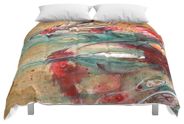 Society6 Dragon Koi Comforter Asian Comforters And Comforter