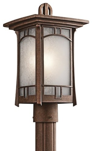 Kichler 49453AGZ Outdoor Post Mt 1Lt in Aged Bronze.