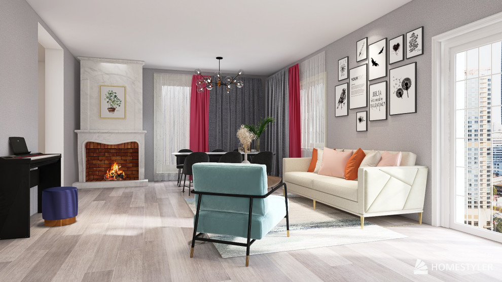 Проект гостиной для большой семьи