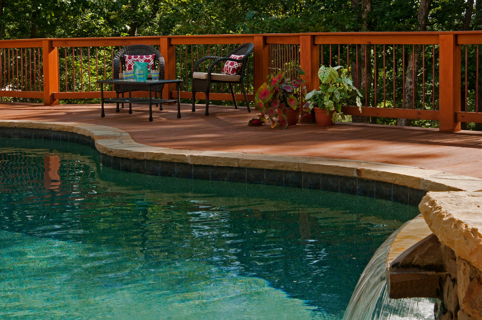 Deck - transitional backyard deck idea in Atlanta