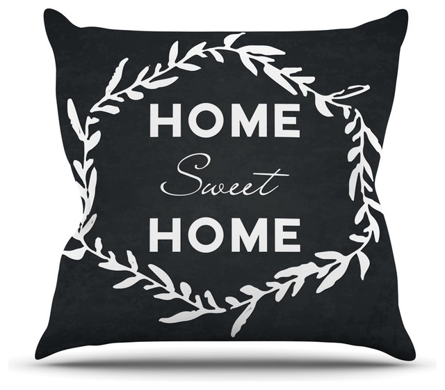 kess original home sweet home black white throw pillow indoor 18 - Black And White Decorative Pillows kess original home sweet home black white throw pillow indoor 18 - Black And White Decorative Pillows