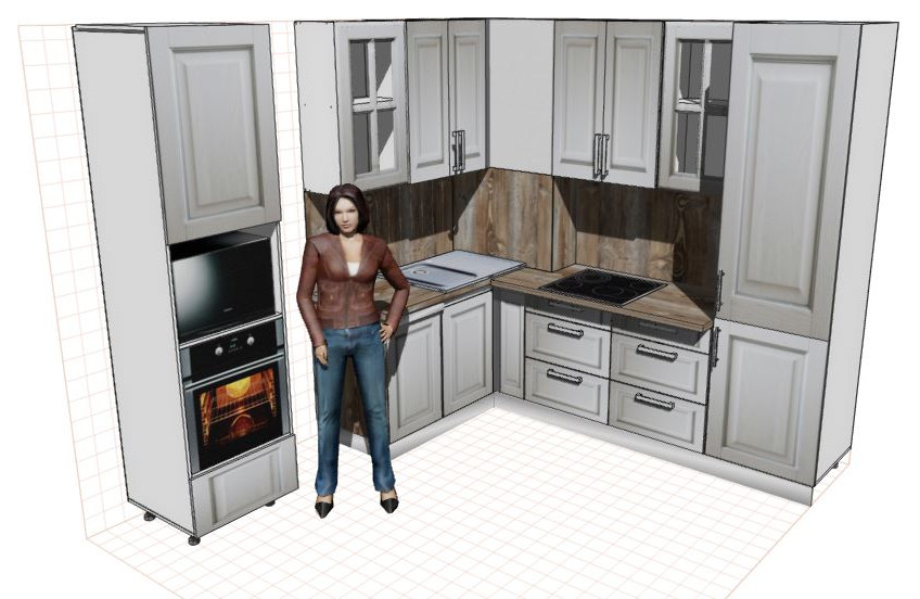 Кухня встроенная Киевский проект трех комнатная квартира