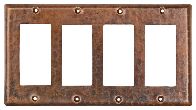 Copper Switchplate Quadruple Ground Fault/Rocker Cover GFI