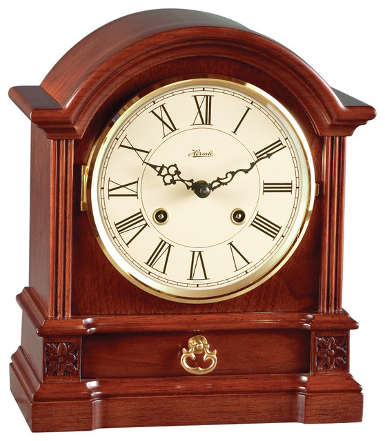 Hollins Clock Cherry Traditional Desk And Mantel Clocks By