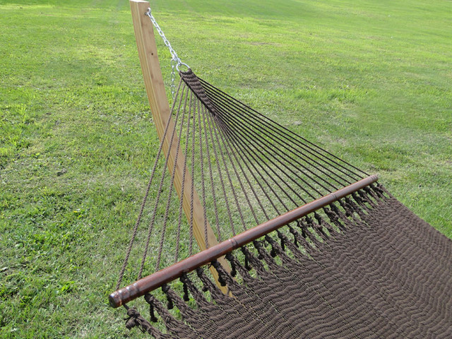 Deluxe Polyester Rope Hammock With Bamboo Stand - Contemporary ...