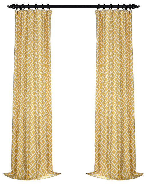 Martinique Blue Printed Cotton Curtain Contemporary Curtains