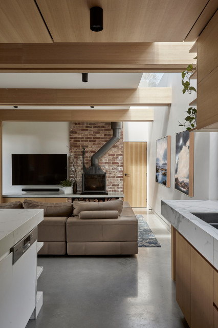 Timber-Lantern House contemporary-vardagsrum