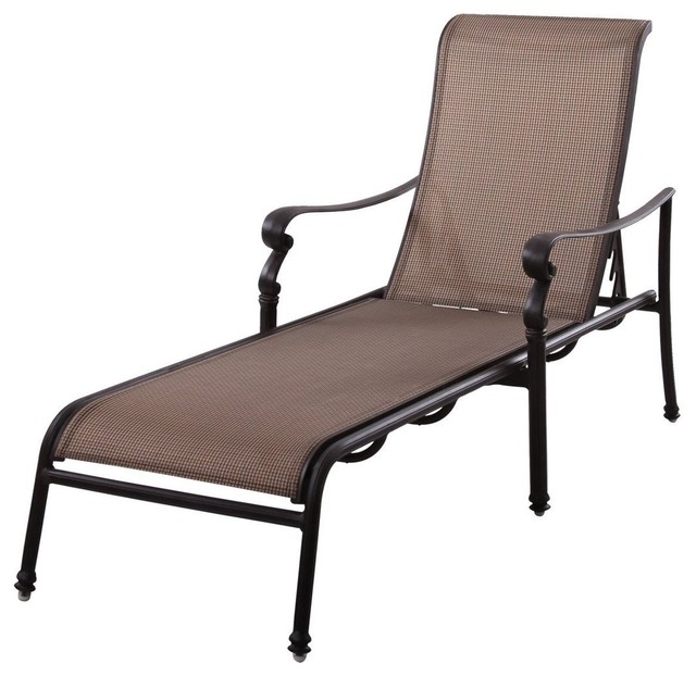 Darlee Monterey Sling Patio Chaise Lounge Transitional Outdoor Chaise Lounges By Patio Furniture Plus