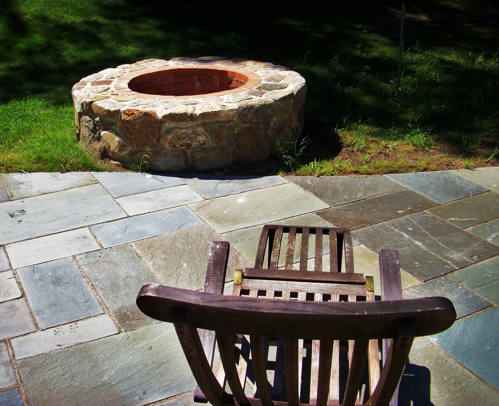 This is an example of a traditional patio in Boston.