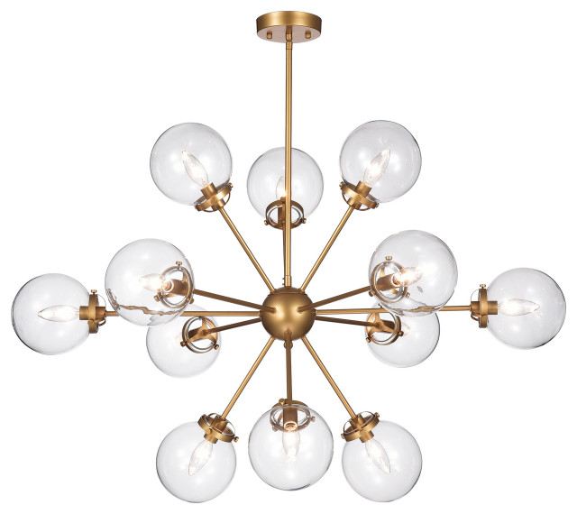Masakee 39.4" 12-Light Gold Finish Chandelier With Light Kit - Midcentury -  Chandeliers - by LIGHTING JUNGLE | Houzz