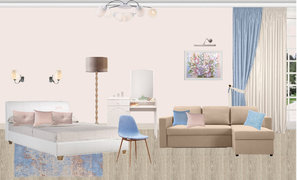 Спальня-гостиная 16 кв. метров