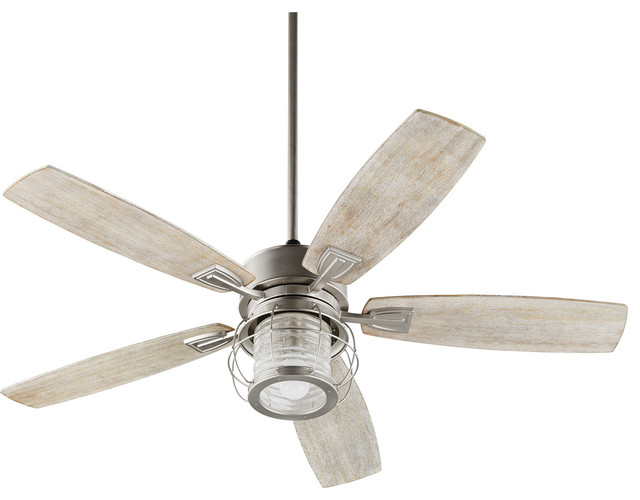 Indoor Ceiling Fan Satin Nickel, Beach Style Ceiling Fans With Light