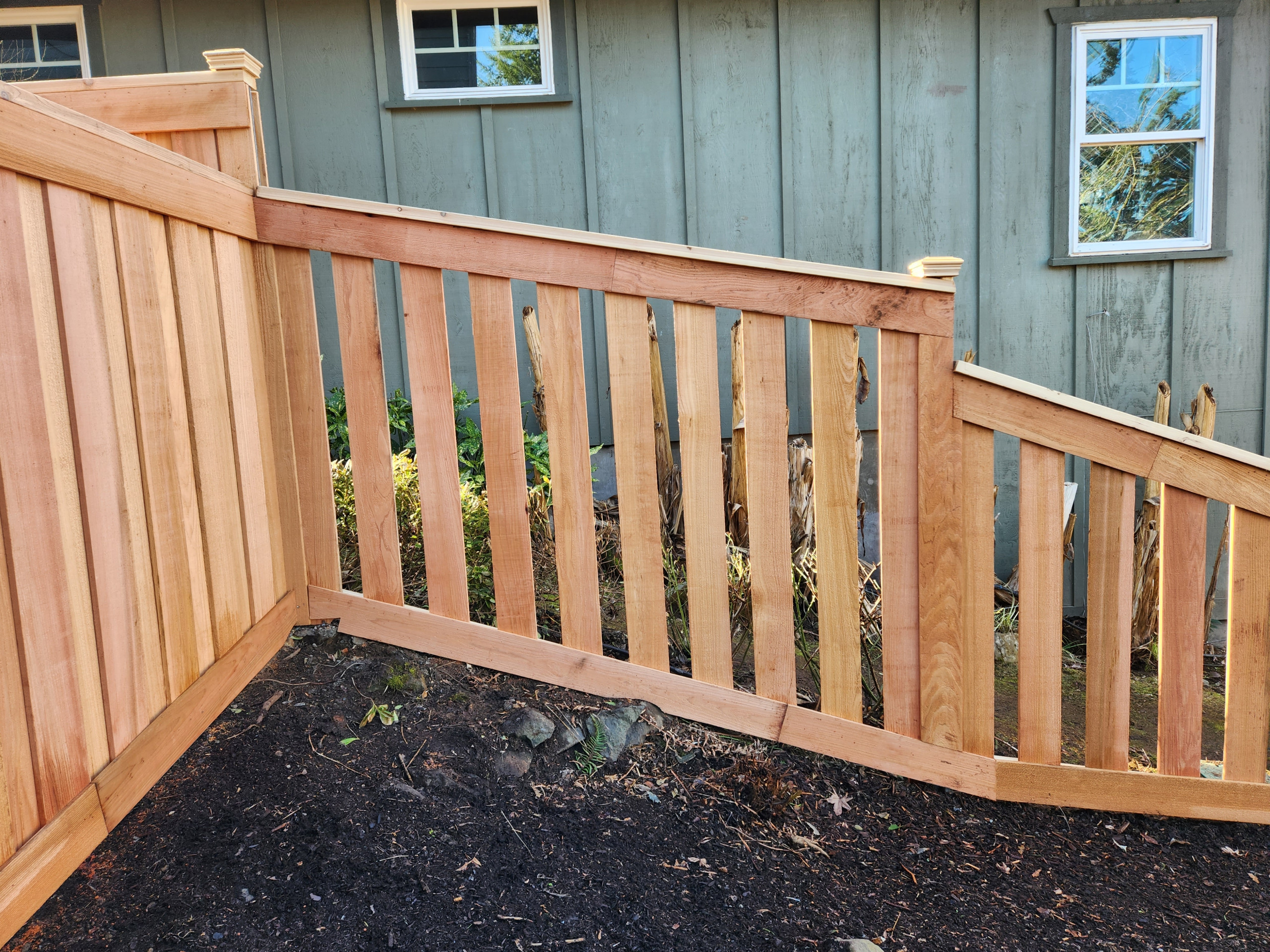 Front yard fence with clear cedar