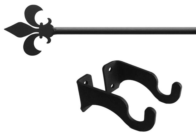 Wrought Iron Fleur De Lis Curtain Rod Mediterranean Curtain