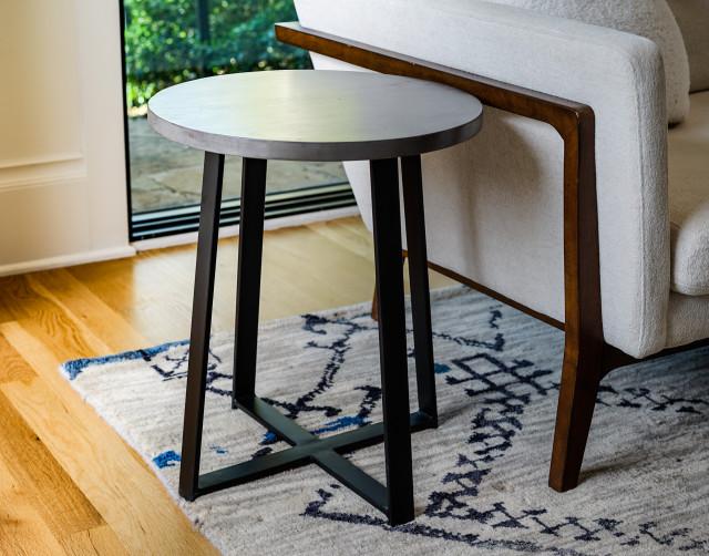 Posh Pollen Ross Round Side Table Industrial Side Tables And End