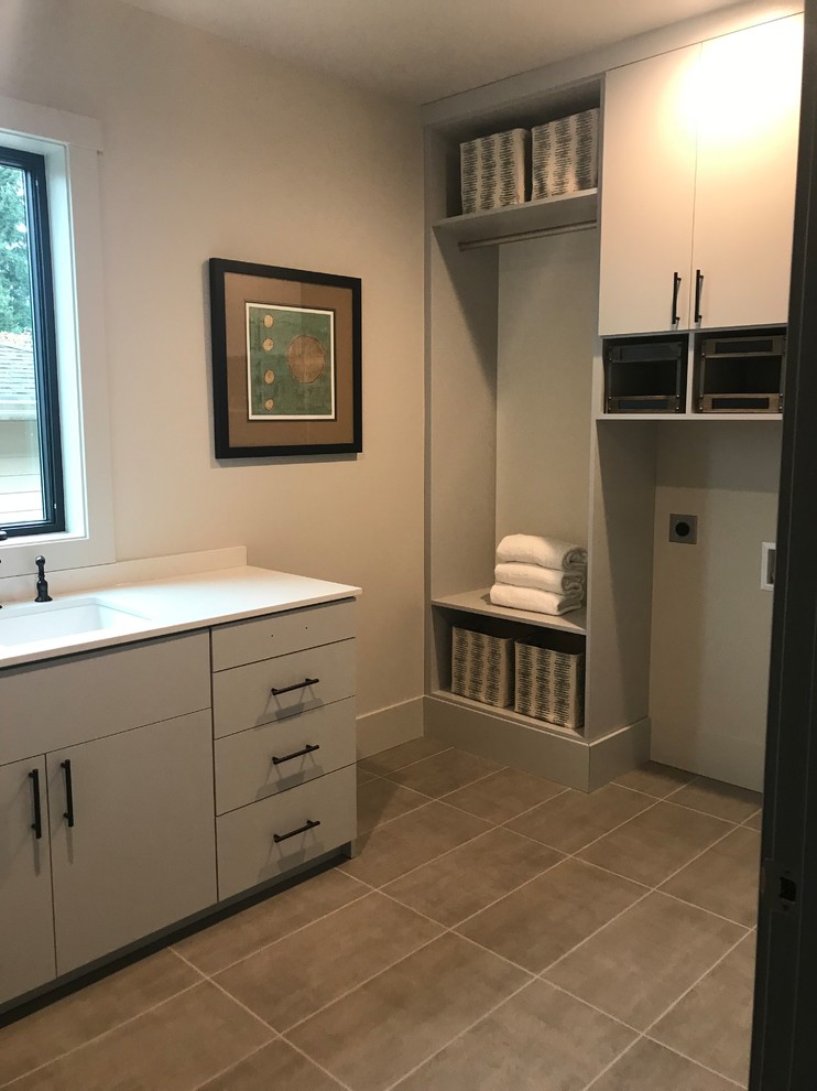 Example of a trendy home design design in Seattle