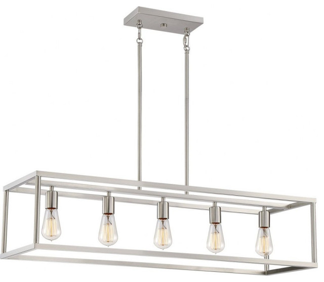 Quoizel Lighting - New Harbor - 5 Light Island - 9.5 Inches high-Brushed Nickel