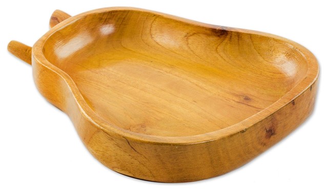 Novica Delicious Pear Cedar Wood Serving Dish Farmhouse Novica Delicious Pear Cedar Wood Serving Dish Farmhouse Dishes And Platters By