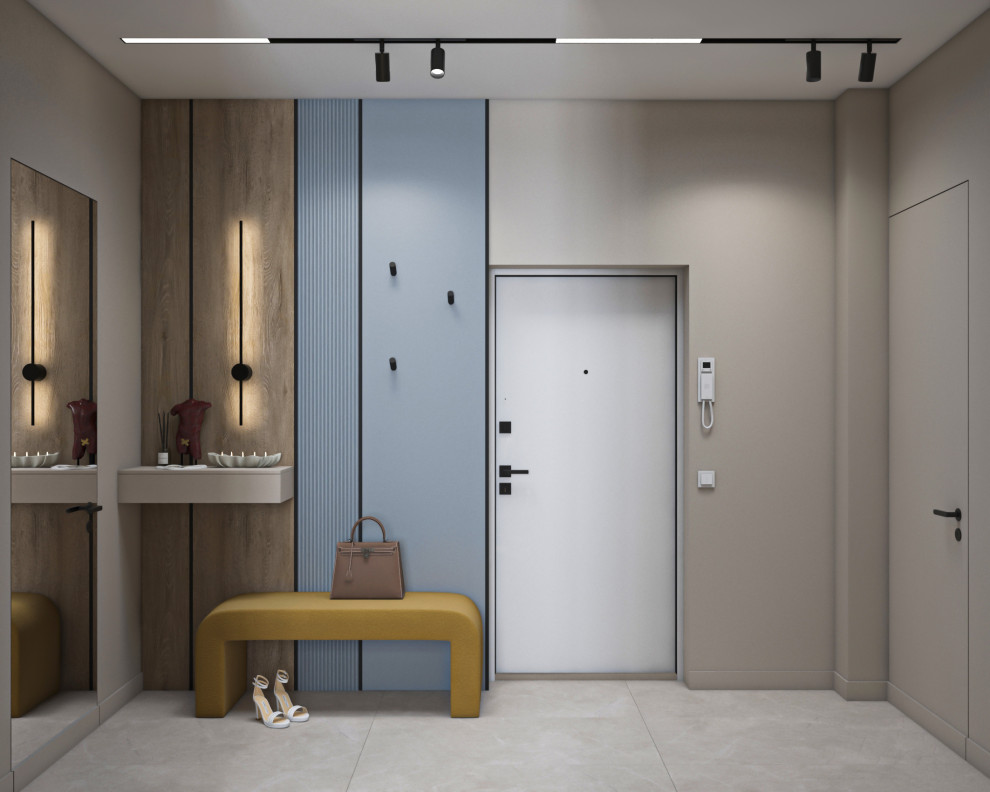 Дизайн двухкомнатной квартиры 65кв.м в центе города для молодой девушки.