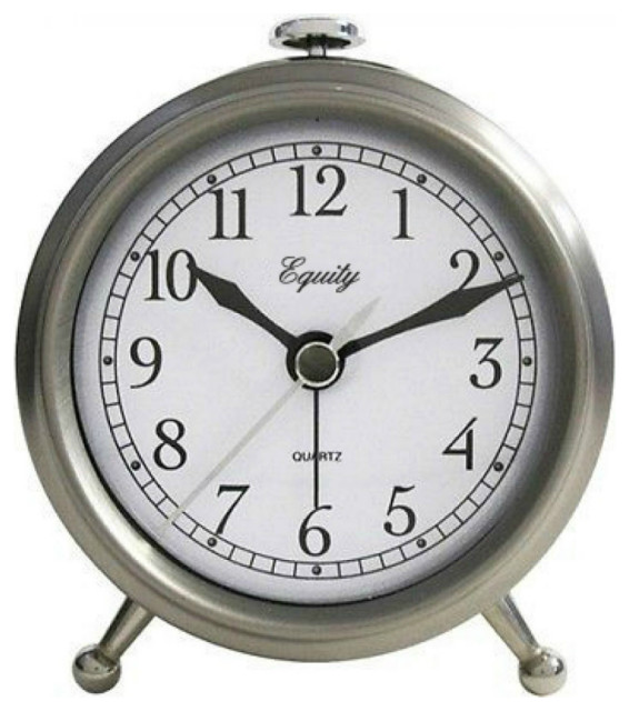 Equity 25655 Analog Quartz Alarm Clock, Silver