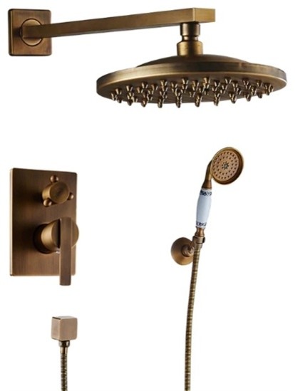 Antique Brass 8" Round Shape Shower Heads Bathroom Rain Shower Head gd380 