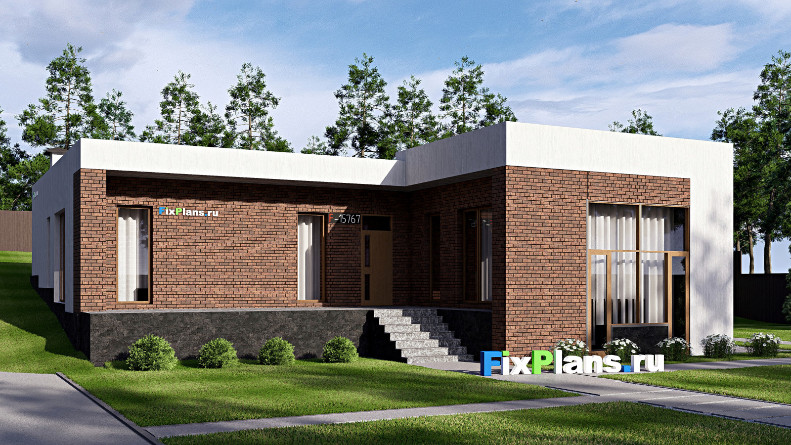 Проект одноэтажного дома 17х19м S228м2 F-15767