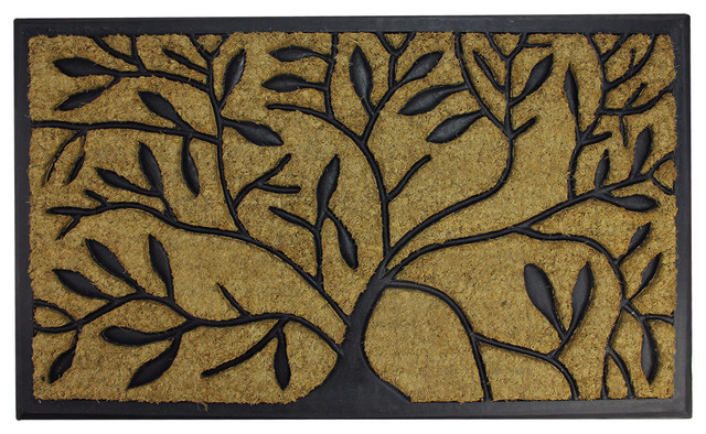 black coir doormat outdoor