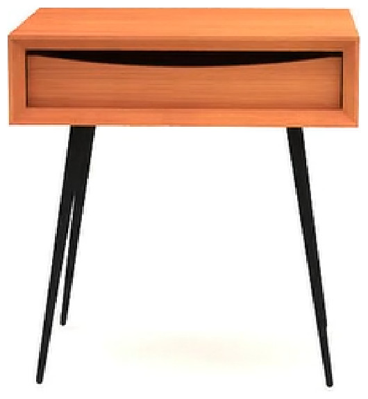 Teak Modern Bedside Table Tikamoon Simen Midcentury Nightstands