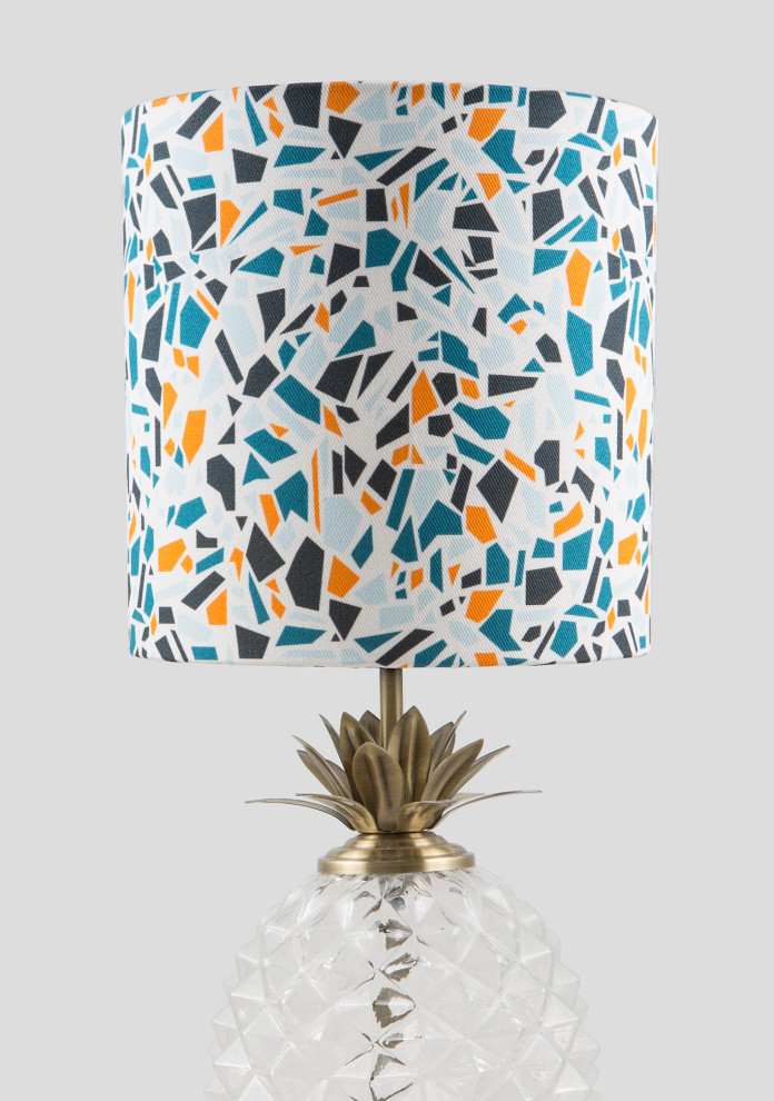 Terrazzo Print Lampshade in Blue, Small