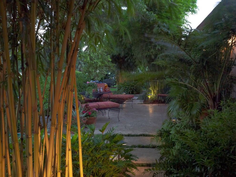 This is an example of a tropical garden in New Orleans.