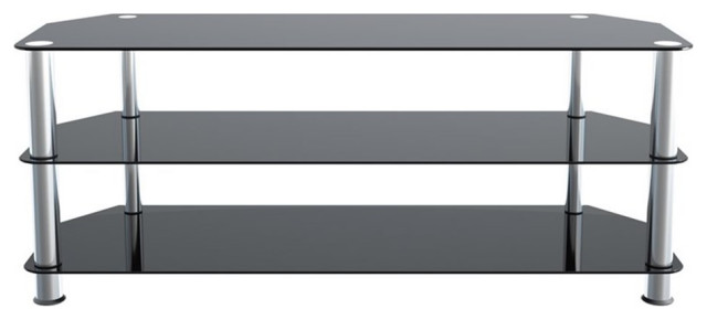 AVF Transitional Steel and Glass TV Stand for up to 60" TVs in Black ...