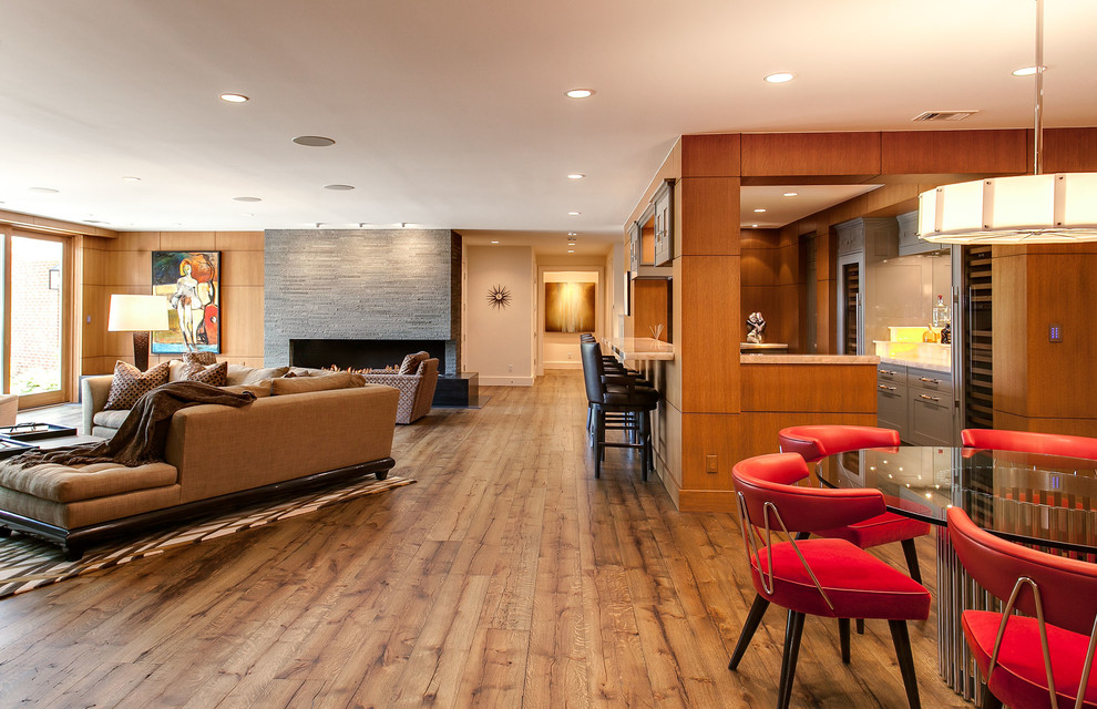 Example of a trendy basement design in Denver
