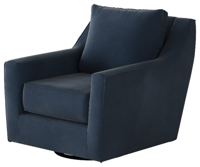 Southern Home Furnishings Bella Midnight Swivel Glider Accent Chair in