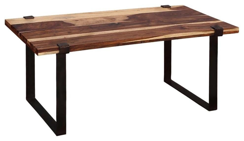 Maryland Stylish Iron Legs With Rose Wood Top Accent Coffee Table Maryland Stylish Iron Legs With Rose Wood Top Accent Coffee Table