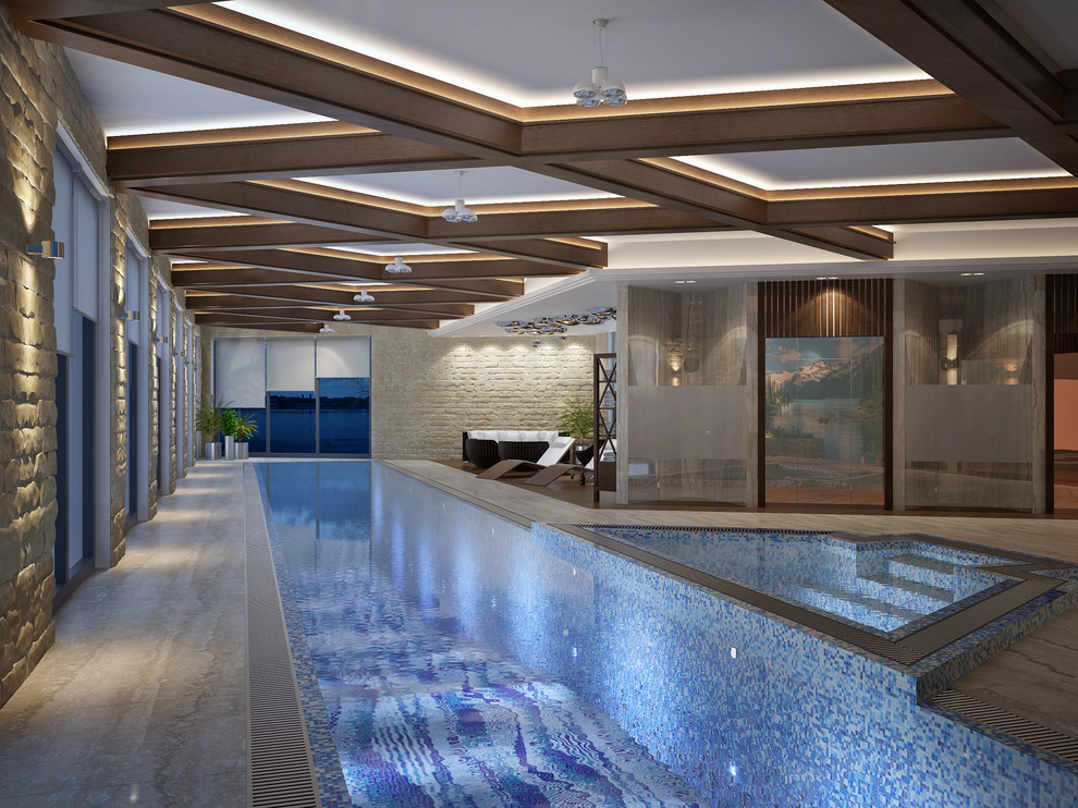 Бассейн и зона СПА в частном доме
