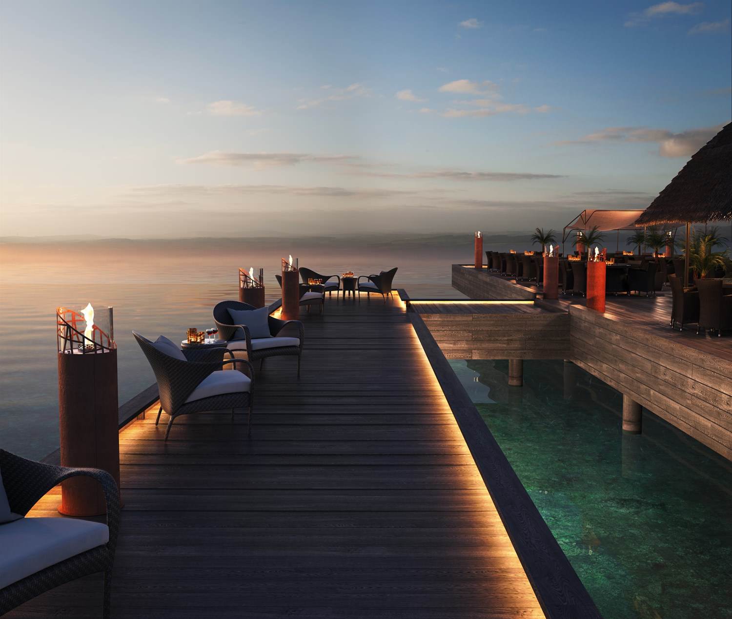 Биокамин Dubai на терассе